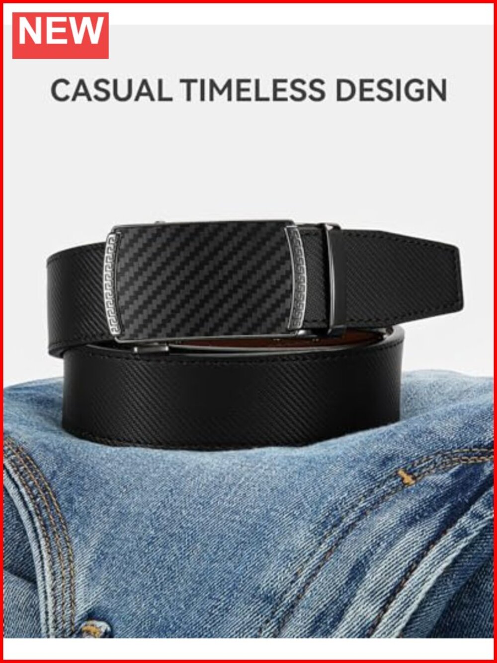 Genuine Leather Ratchet Belt - Customizable Fit, Effortless Style 35mm - Picture 4 of 6